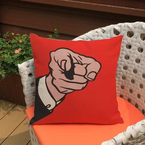 Pop Art Animation Decorative Pillowcase Cushion Popular Gesture Hot Dog Home Decor Car Sofa Chair Square Throw Pillows