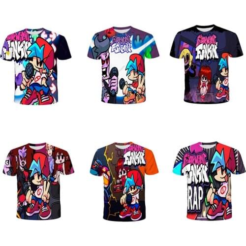 Hot Anime T Shirts Friday Night Funkin 3d Print Fashion T-Shirt Kids Boy T Shirts Girl Hip Hop Tops Tees 4-14T