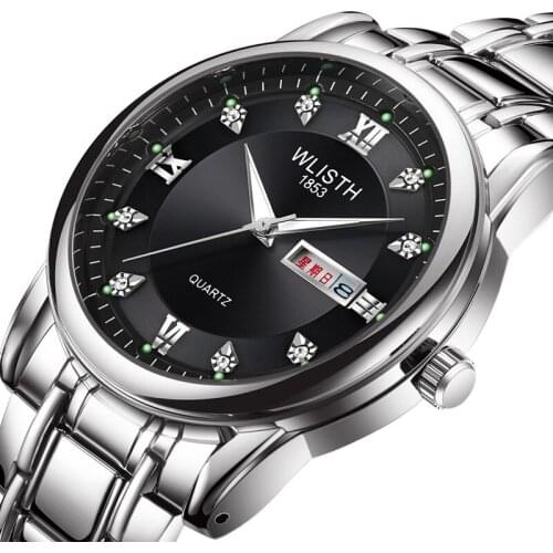 2020 Fashion Mens Waterproof Quartz Watches Simple Business Luminous Watch Stainless Steel Belt Wristwatch for Men Reloj Hombre