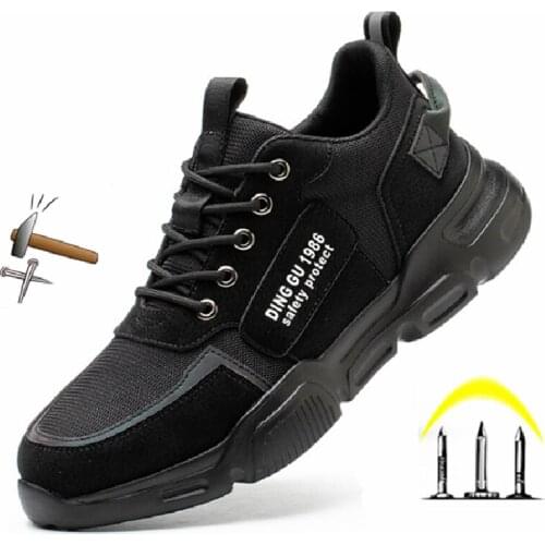 Brand Steel Toe Cap Men Work Safety Shoes Impact Resistant Soft Anti-smash Anti-puncture Light Sneakers Indestructible Shoes