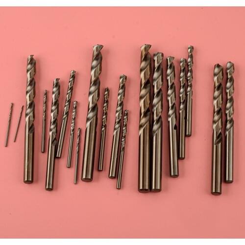 19pcs 1-10mm HSS M35 Cobalt Drill Bit Set Metal Wood Deep Hole Positioning Iron Working Tool Fit for Radial Bench Hand Drill
