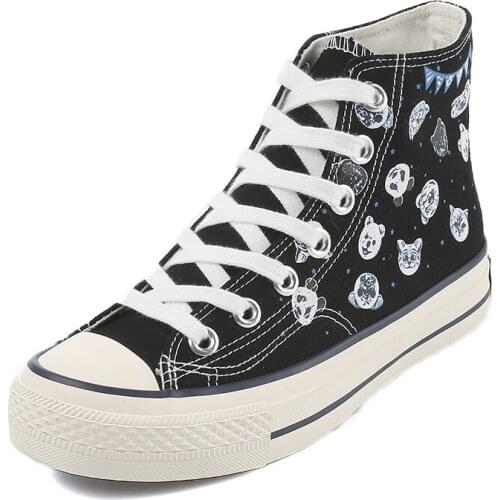 New Spring Canvas Women Shoes Lovely Bear High-Top Casual Ladies Shoes Korean Cartoon Fashion Sneakers Student Chaussure Female