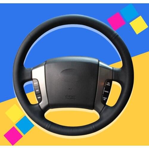 Auto Braid On The Steering Wheel Cover for Kia Sorento 2004 2005 2006 2007 2008 Hand Stitched Car Braiding Interior Car-styling