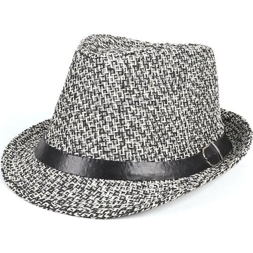 Summer Jazz Hat Men Chapeu Straw Beach Sun Hats New 2020 Fedora Hat Women With Belt Cap