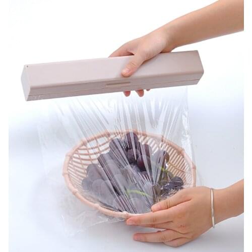 Plastic Wrap Dispenser Kitchen Tools Cling Food Wrap Cutter Dispenser Film Cutter Storage Holder Kitchen Accessories Cling Wrap
