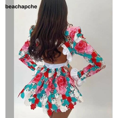 Beachapche Sexy V Neck Suits Women Fashion Backless Hollow Out Suit Women Elegant Printed Loose Shorts Suits Female Ladies