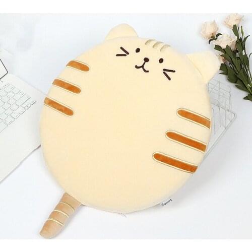 Round Cat Cushion Memory Foam Plush Sedentary Hip Butt Back Cushion Student Chair Sofa Pillow Tatami Pad Anti Slip Seat 40cm