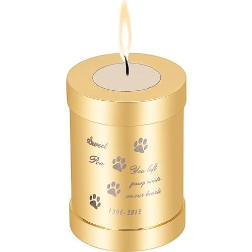High polished Cylinder Candlestick Urn For Human/Pet Ashes Cremation Keepsake Candle Holder Ashes Locket Big Space