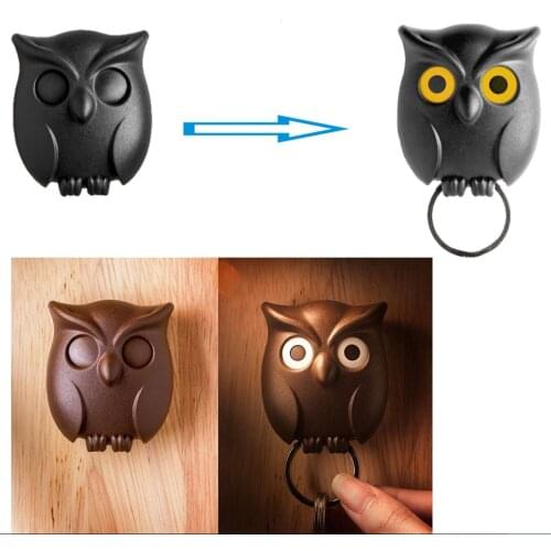 Dropshiping Owl Shape Wall Hook Key Holder Wall Sticker Keep Keychains Key Hanger Hooks Wall Hanging Hook for Kitchen Home