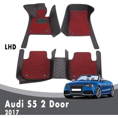 Luxury Double Layer Wire Loop Carpets For Audi S5 2 Door 2017 Car Floor Mats Auto Interior Accessories Waterproof Foot Pads Mats