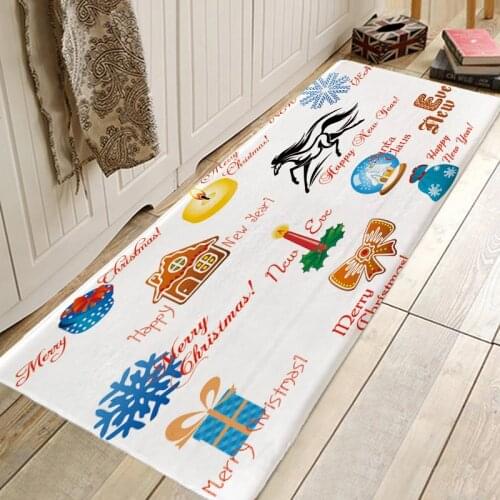 Christmas Rug Creative 3D Printing Hallway Carpets and Rugs for Bedroom Living Room Carpet Kitchen Bathroom Anti-Slip Floor Mats