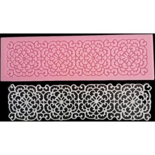 Lace Flower Wedding Cake Silicone Beautiful Flower Lace Fondant Mold Mousse Sugar Craft Icing Mat Pad Pastry Baking Tool