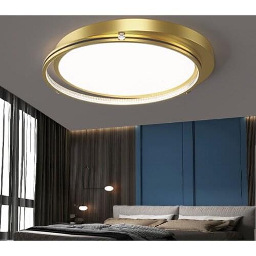 Modern Black Gold Round Decorative LED Ceiling Lamp for Bedroom Living Dining Room Corridor Loft Minimalist Indoor Light Fixture