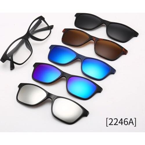 Sport Outdoor Clip on Glasses 5 in 1 Swappable Magnetic Polarized Sunglasses