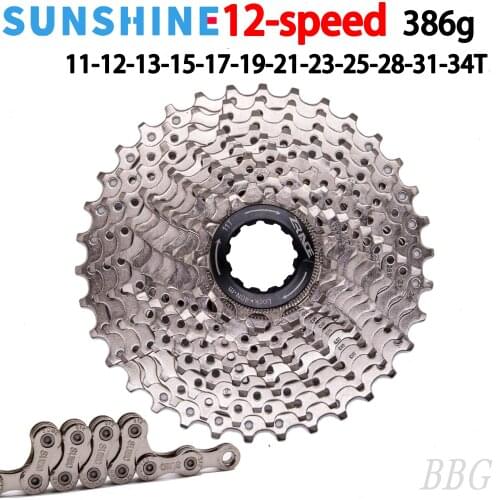 SUNSHINE-SZ 12 Speed 11-34T 12v Road Bike Variable Speed Cassette Flywheel Cassette UT 105 SRAM + SUMC Chain