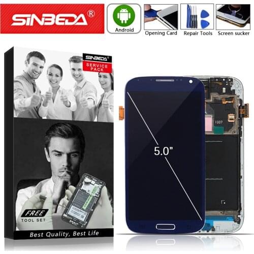 Super AMOLED For SAMSUNG Galaxy S4 i9500 i9505 i9506 LCD Display Touch Screen with Frame Digitizer For Samusng S4 Display i9500