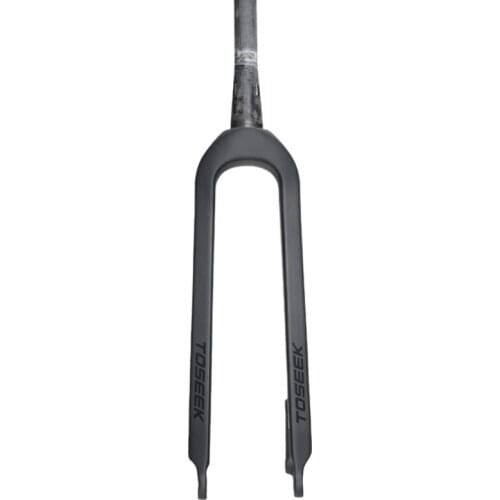 TOSEEK Matte 3K Carbon Mountain Bike Fork 1-1/8Inch Rigid Disc Brake Bicycle Forks 26Inch Straight Tube