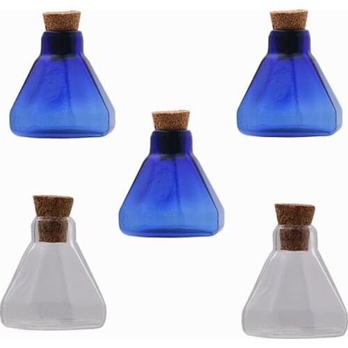 5pieces octagonal cork glass bottle glass vial pendant corked bottles wish bottle necklace pendant handmade jewelry findings
