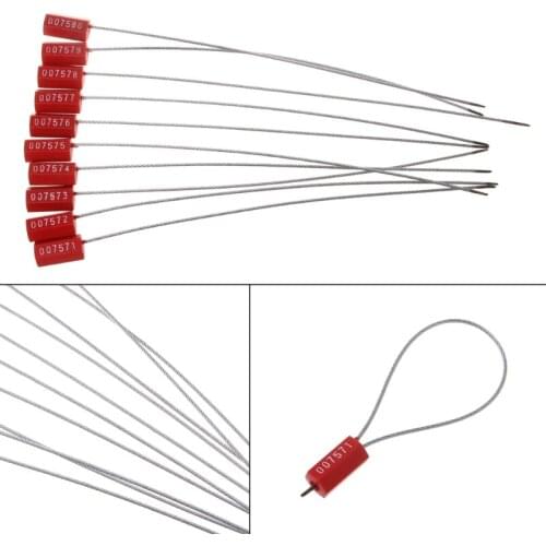 10PCS Pull Tight Wire Seals Locks Truck Security Aviation Steel Wire Cable Seals