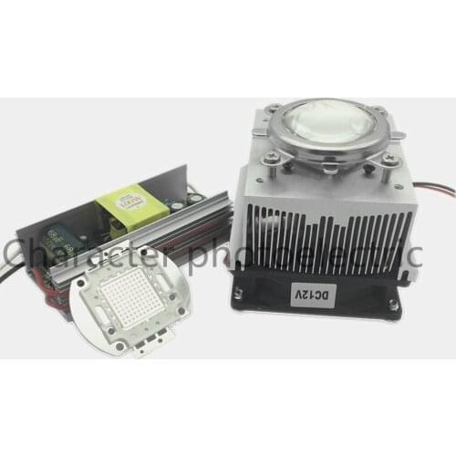 100W LED UV 365-370nm led chip +100W AC 85-265V driver + heatsink+ 90 degree Lens with Reflector Collimator kit