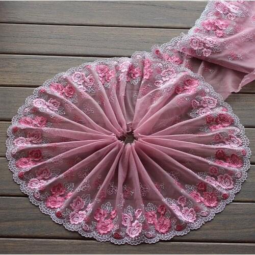 2yards/lot 17cm wide Embroidered Tulle Lace trim mesh Lace Ribbon ~French Lace Fabric~ beautiful