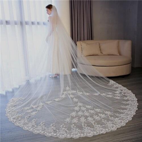 2021 BEPEITHY Cathedral Bridal Veil 3 Meters Ivory Wedding Veil with Comb Blusher Bride Headpiece Wedding Accessories