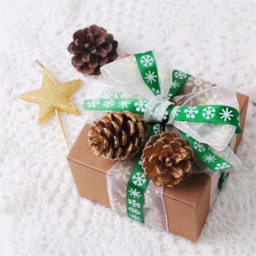 23m*10mm Christmas Snowflake Biscuit Ribbon Kids Festival Gift Cake Box Packaging Tie
