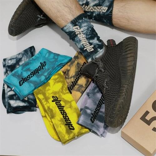 3 Pairs/Box Fashion Tie-dye Socks 500 Style Europe Hip Hop Match Tidal Youth Socks Men and Women Personality Sports Socks