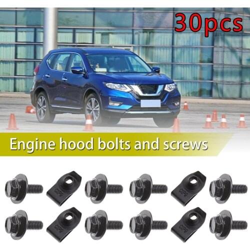 30Pcs Undertray Engine Under Cover Fixing Clips Shield Trim Panel Screw For Nissan Qashqai 2014-2020 Auto Repair Accessories