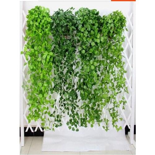 90cm length 9 branches Hanging Vine Leaves Artificial Greenery Artificial Plants Leaves Garland Home Garden Wedding Wall Decor
