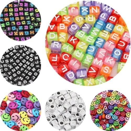Acrylic Flat Round Mixed Color Sfacial Expression 10/14MM Charm Spacers Loose Beads For Jewelry Making DIY Bracelets Accessories