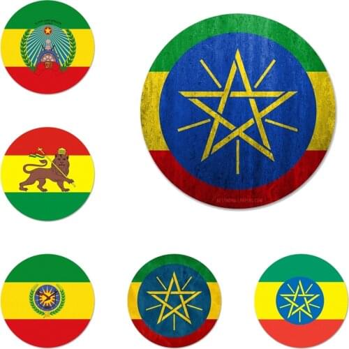 58mm retro ethiopia flag Brooch Pin Cosplay Badge Accessories For Clothes Backpack Decoration Gift