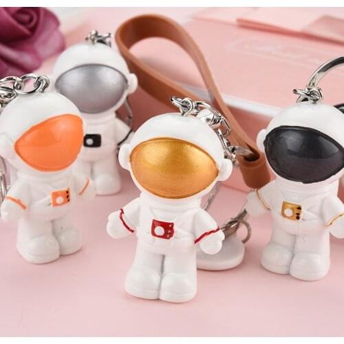Cartoon Astronaut Keychain PVC Planet Anti-lost number Starry Sky Key Chain Female Bag Charm Party Gift And Birthday Gift