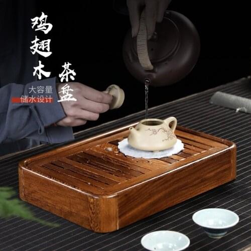 Chang tao 】 contracted small household wenge ground water type tea tray suit dry foam plate of solid wood pallets