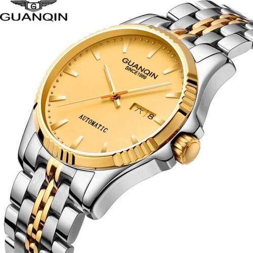 GUANQIN Watch Men Week Date Automatic Watch Top Brand Mechanical Watch GJ16107 Watchband Fix Tool Dropshipping erkek kol saati