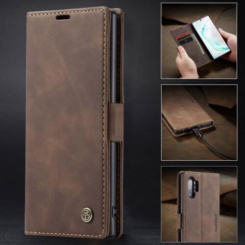 Leather Flip Case For Samsung Galaxy Note 10 Plus Funda Luxury Wallet Card Plain Full Cover For Samsung Note 10 Lite Case Note10