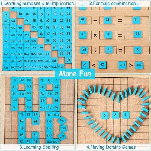 Montessori Material Children Wooden Toys 100 Multiplication Baby Early Education Tables Board Math Toy