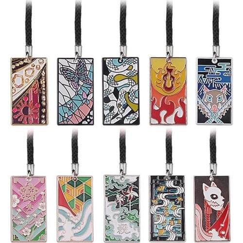 Demon Slayer Enamel Keychain Cosplay Prop Ornaments Pendant Metal Accessories