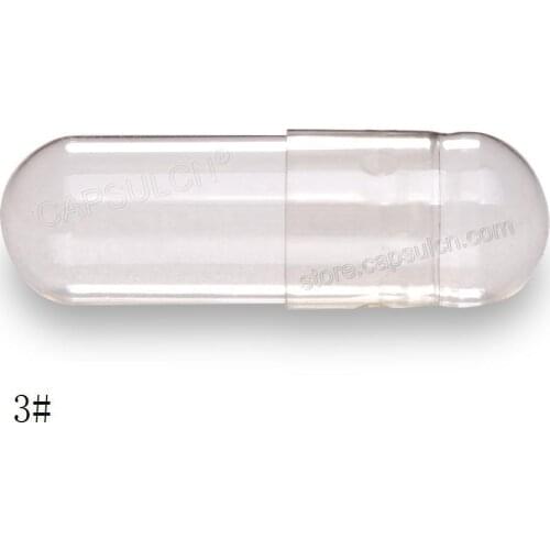 Hot sale 5000 Pieces Size 3 Clear Hard Gelatin Joined Empty Capsules