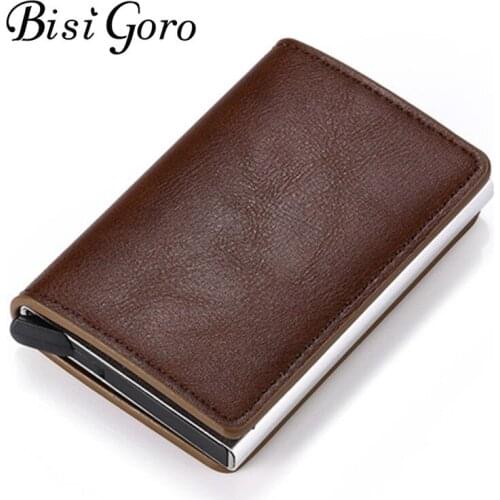 BISI GORO RFID Wallet Aluminum Box Credit Card Holder Pop-Up Clutch Card Case for 2019 New Slim Mini Wallet Security Card Case