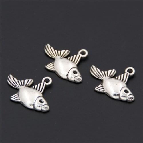 20pcs Mini Charms Alloy Vivid Tropical Fish Jewelry Handcrafts Bracelet Making Pendant Accessory A2538