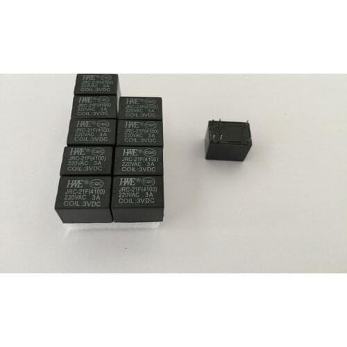 10pcs Miniature PCB relay 6 pins mini relay DC 3V 5V 6V 9V 12V 24V JRC-21F 4100
