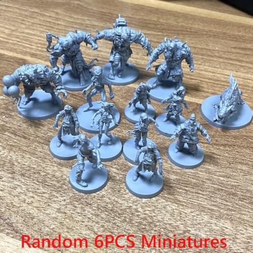 Random 6PCS Zombies Survivors Miniature Board Game Figures Zombicide Collectibles Role Playing Rare