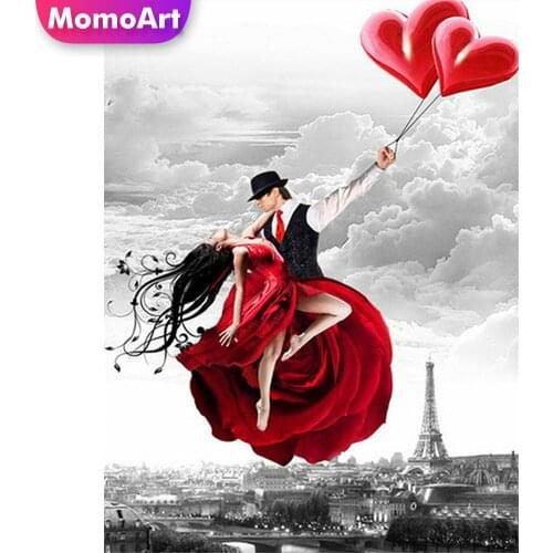 MomoArt DIY Diamond Mosaic Portrait Picture Rhinestone Diamond Embroidery Couples Needlework Painting Love Art Home Decor