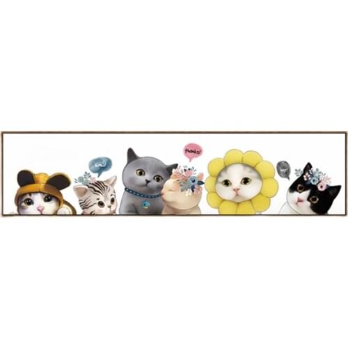 DIY Printed Cross Stitch Kit,Sets For Embroidery Cross-Stitching Silk Floss Or Cotton Cartoon Animals Cats Dogs