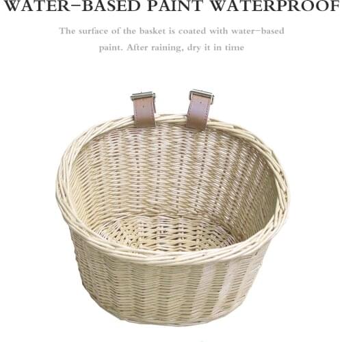 NEW Wicker D-Shaped Bicycle Basket Portable Shopping Basket Mountain Bike Vegetable Basket Environmental Protection Front Basket