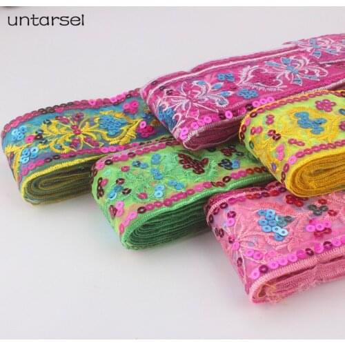 Latest Guipure Lace Fabric 55mmx3yards Soft Mesh Ribbon DIY Craft Sequin Garment Trim Beautiful Headwear Accessories Home Textil