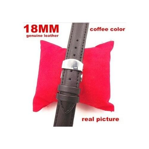 New arrived - 1PCS 18mm genuine leather watch band watch strap watch parts coffee color -110910