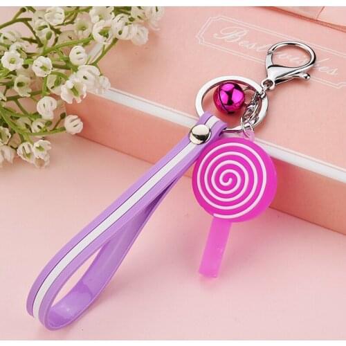 New Lollipop Key chain Charms Pendants for Women Car Bag Decoration Jewelry Key Chain Kids Gift llaveros Making EH082