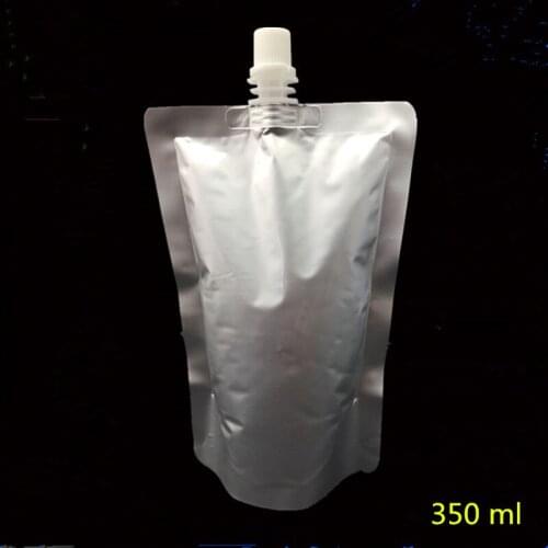 Plastic Suction Mouth Bag, Aluminum Nozzle Beverage suction bag, Liquid packaging 350ml 20PCS